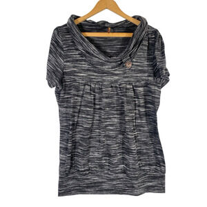 Libian Y2K Sweater Knit Top Large Gray Babydoll Boho Grunge Whimsigoth Preppy